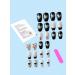 24pcs Bow Black Coffin Fake Nail Bow Heart Press on Nails Bow Heart Long Coffin Nails Luxurious Nails Acrylic Nails Fake Nails For Women Girls - Buy Online on GoSupps.com