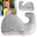 Pinkgarden Seat Belt Pillow for Kids Soft Plush Seatbelt Cover Cushion with Neck Support Car Safety Belt Pads for Children's Headrest Boys and Girls Travel Accessory (Whale)