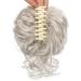 Light Grey Wavy Curly Messy Bun Hair Chignon Clip - Synthetic Hair Updo for Women & Girls - Buy Online on GoSupps.com