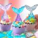 36 Pieces Resin Mermaid Tail Cake Cupcake Toppers Mini Mermaid Tail Figurines Mermaid Tail Cupcake Decorations for Mermaid Party Favors Birthday Party Decoration Baby Shower Party Supplies - Buy Online on GoSupps.com