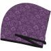 Hair Towel Wrap - Quick Drying Hair Turban with Button | Retro Florals Purple | International Shipping - Buy Online on GoSupps.com