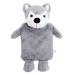 Premium Children's Hot Water Bottle 1 Litre with Beautiful Soft Fake Fur Cover Bed Bottle Made of Natural Rubber Heat pad Different Models - T V Rheinland Tested (Husky)