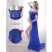 Feoya Maternity Maxi Dress - Chiffon Lace Split Front Gown for Pregnant Women Photography - Blue - Size 2 M - Buy Online on GoSupps.com