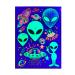 Temporary UV Reactive Tattoos   1 Sheet Alien UFO Design Body Art Blacklight Festival Accessories Glow in the Dark Party Supplies | 7.2  x 5.2  Temp Tattoos Great for EDM EDC Party Rave Parties