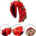 Bohue Rhinestone Pearl Knotted Headband Christmas Wide Headband Fashion Hair Bands Cross Knot Twisted Girl Hair Accessories for Christmas Party (Green) - Buy Online on GoSupps.com