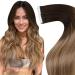 Laavoo 60cm tape extensions real hair balayage brown real hair extensions tape darkest brown balayage medium brown with golden brown real hair extensions tape invisible 50g 20pcs #2/6/10
