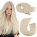 Moresoo Human Hair Weft Blonde Sew in Hair Extensions Platinum Blonde Weft Hair Extensions Real Human Hair 100g Blonde Human Hair Extensions 16 Inch #60 16 Inch(Pack of 1) WEFT #60