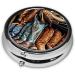 Shop Cowboy Black Hat Western Boots Round Pill Box - 3 Compartment Travel Medicine Organizer | Portable Decorative Pocket Purse - Buy Online on GoSupps.com