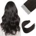 Sixstarhair Tape In Extensions Human Hair Natural Black #1b 20 Pieces 30 Grams Remy Invisible Tape Extensions Human Hair 30 cm 1B#