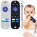 Zorra 2 Pack Baißring Baby silicone tooth aid baby with fall protection cord for 3-24 months baby BPA-free remote control bite toys baby baby toys for baby toddlers (black gray)