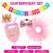 SCENEREAL Dog Birthday Bandana 5-Piece Set with Crown and Dress - Cute Pink Tutu Outfit for Small Medium Dogs - Buy Online on GoSupps.com