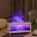 Essential Oil Flame Diffusers & humidifiers 7color modess imulation Flame Light humidifiers Aromatherapy Diffuser Timer Automatic Shutdown of waterless 150ml Capacity (White Aroma Diffuser)