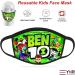 YNR Kids Boys Girls Face Mask Washable Breathable Reusable Mouth Protection Fun Printable Ben10 - Buy Online on GoSupps.com
