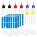 YGDZ 50ml Needle Tip Squeeze Bottle  8 PCS Precision Tip Applicator Bottles Glue Squeeze Bottles for Painting Quilling Ink Card Making  56pcs Stickers  8pcs Mini Funnels