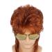 Men's Orange Curly Mullet Wig | 70s 80s Retro Punk Rocker Disco Costume | Synthetic Full Wig for Cosplay - Buy Online on GoSupps.com