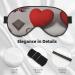 Romantic Reds Heart Print Eye Mask - Double-Sided Soft & Light Blocking for Better Sleep Quality - International Shipping Available - Buy Online on GoSupps.com