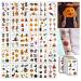 Witch Pumpkin Tattoos 30 Sheets Horror Realistic Fake Blood Wound Waterproof Temporary Tattoo Pumpkin tattoo Sticke Makeup Props for Women Men Kids Halloween Party Cosplay (Pumpkin-A)