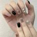 Handmade Nail Art Black Halo Dyed Short Style Compatible with Wearing Fake Nail Patches(M) - Buy Online on GoSupps.com