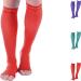 Doc Miller Open Toe Compression Socks 1 Pair 20-30mmHg Support Circulation Recovery Shin Splints Varicose Veins Red XX-Large