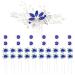 inSowni 33 Pack Royal Blue Rhinestone Pearl Crystal Leaf Flower Bridal Hair Side Combs+Spiral Gems Hair Clips+U Shaped Hair Pins Wedding Headpieces Accessories for Women Girls Brides Bridesmaids