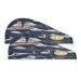 Marine Animals Dry Hair Cap 2 Piece Quick Drying Towel Set with Button Headband Super Absorbent Soft & Comfortable