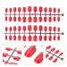 Lurrose 120pcs Red False Nail Tips - Full Cover Short Fake Nails for DIY Nail Art | International Shipping Available - Buy Online on GoSupps.com