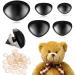 100 Pcs Plastic Animal Safety Noses for Crochet Toy Noses with Washers 15 mm  18 mm  22 mm  24 mm  30 mm  for Craft Doll Puppet Plush Bear Accessories (Black Glossy Style)