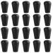 Inovat 20 Pcs Black Color Plastic Cord Lock Stopper Detachable Cap Cord Locks Stop End for Lanyard Backpack Clothing