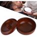 Rubber Wood Shaving Soap Bowl with Cover - Men's Foaming Shaving Cream Bowl - Buy Online on GoSupps.com