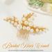 Handcess Bridal Wedding Hair Comb Gold Pearls Hairpiece Leaf Bridal Side Combs Wedding Hair Accessories for Women and Girls - Buy Online on GoSupps.com