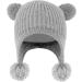 KAKU NANU Toddler Winter Hat with Double Pom Pom Earflap, Fleece Lined Beanie - Grey (2-4 Years) - Buy Online on GoSupps.com