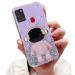 Tivenfezk Nadoli for Samsung Galaxy A21S astronaut Hidden Stand Shell caricature glitter stand soft silicone bling transparent protective cover samsung galaxy a21s purple