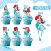 NIAYOU 24 Pcs Mermaid Cupcake Toppers Ocean Themed Cake Decorations Princess Happy Birthday Cupcake Toppers for Boys Girls Kids Birthday Party Supplies - Buy Online on GoSupps.com