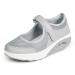 Sandals women leisure shoes wedge heel light walking shoes plateau sneakers mesh fitness sneakers running shoes summer breathable espadrilles 38 EU gray e