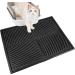 Eyein Cat Litter Mat 100% Waterproof Urine Proof One-piece Molded Scatter Control Litter Box Mat Easy Clean Washable Litter Trapping Mat Non-Slip Kitty Litter Rug(80x60cm) 80X60 cm Black