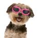 Pawaboo Dog Sunglasses, Small Dog Goggles with Adjustable Band, Waterproof Windproof Snowproof Cool Glasses for Puppy and Cat, Pink