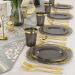 Nervure 175PCS Clear Black & Gold Plastic Plates Set for 25 Guests - Ideal for Parties & Halloween - Buy Online on GoSupps.com