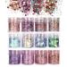 12 pieces glitter sequin chunky glitter nail glitter glitter sequin for face nails eyes lips hair body make-up glitter for music festival masquerade party