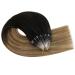 Ugeat Remy Real Hair Extensions - Ombre Brown Invisible Micro Loop Extensions | 35cm 50g 50 Strands Balayage #2/6/12 - Buy Online on GoSupps.com