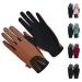 ChinFun Women Horse Riding Gloves Ladies Laser Flower Pattern Anti-Slip Equestrian Gloves Stretchable Sweat Absorbing Summer Winter Outdoor Sports Mittens Brownish Orange Small