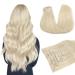 Doores real hair extensions clip in light platinum blonde 50cm 20 inch 7 pieces 110g remy human clips in hair extension real hair extensions seamless natural real hair extensions seamless 50cm-11110g #60 light platinum blonde suturing