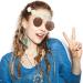 amangul Hippie Costume Set Include Sunglasses Headband Peace Sign Necklace and Earring 60s 70s Style Vintage Costume(Md0906P22) - Buy Online on GoSupps.com