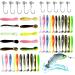 53-Piece Fishing Raids Set | Jig Heads Hooks & Rubber Bait for Saltwater & Freshwater Fishing - Buy Online on GoSupps.com