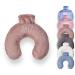 Luxury Hot Water Bottle with Faux Fur Cover Soft Fluffy Neck U Shape Cosy Fleece 1.8L Capacity (Dusty Pink)