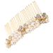 Angoily Alloy Rhinestone Hair Comb Gold Wedding Hair Accessories Bridal Hair Accessories for Women Gold Hair Barrettes Crystal Hair Accessories Tiara Rhinestones Hairpin Bride Pearl