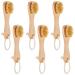 6 Pcs Natural Bristles Wooden Face Cleaning Brush Face Exfoliator Brush Dry Brush for Face Care Face Scrubber Exfoliator Wood Handle Facial Cleanser Face Exfoliator Tool to Unclog Pore