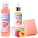 3 PCS Feminine Wash Yoni Oil Yoni Bar Soap Set Natural Yoni Wash for Women Vagina Ph Balance Intimate Deodorant Remove Odor Moisturizing Body Wash Peach Scent