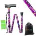 BeGrit Walking Sticks for Women Folding Walking Sticks Adjustable Walking Stick Collapsible Lightweight Flexible Stick Comfortable Grip Durable Mobility Aid for Ladies Men Purple