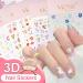 SHUBEIEUMI Nail Stickers for Nail Art 5 Sheets 3D Embossed Spring Flowers Nail Art Stickers Decals Self-Adhesive Nail Supplies Nail Art Decoration Accessories - Buy Online on GoSupps.com