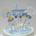 GORWERY 7pcs Happy Birthday Cake Toppers Blue Baby Shower Cupcake Picks Appetizers Cake Dessert Decorations for Baby One Month Hundred Days Boy 1st Birthday Party - Buy Online on GoSupps.com
